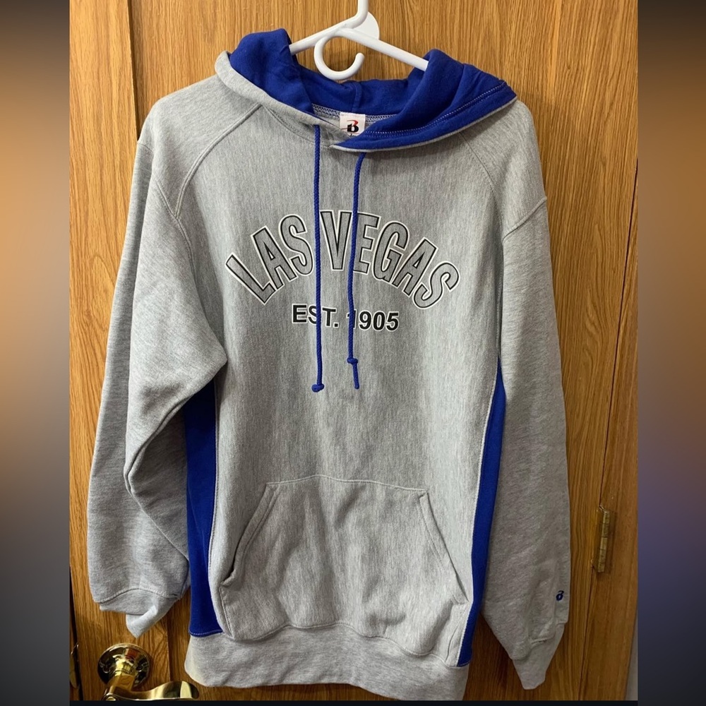 Gray and Blue Las Vegas Hoodie